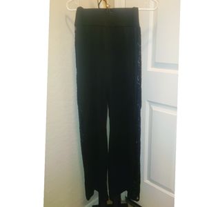 Black flair pants lace NWOT small